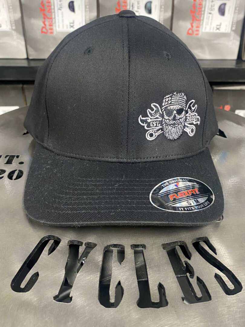 Black Fitted Non-Mesh Hat ~ Renegade Cycles