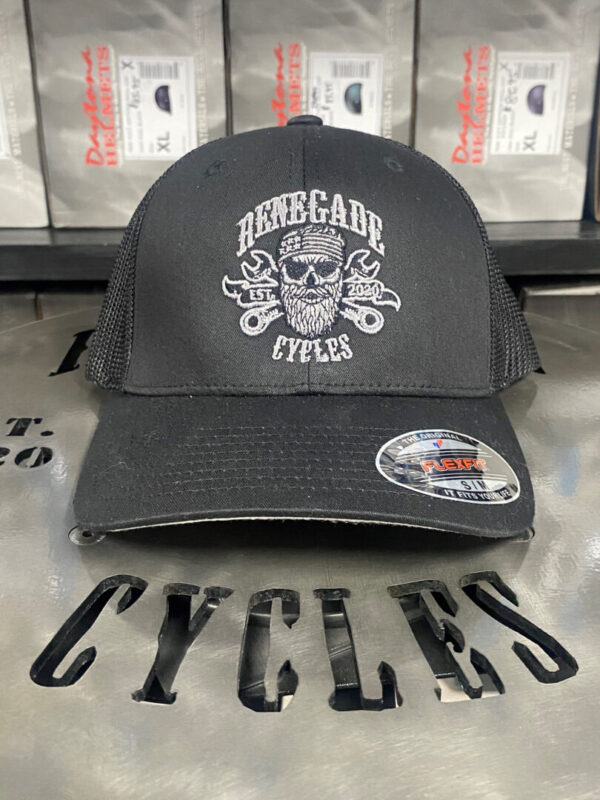 Black Mesh Flexfit Fitted Trucker Hat